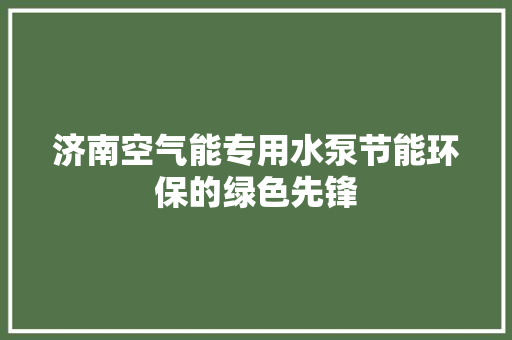 济南空气能专用水泵节能环保的绿色先锋