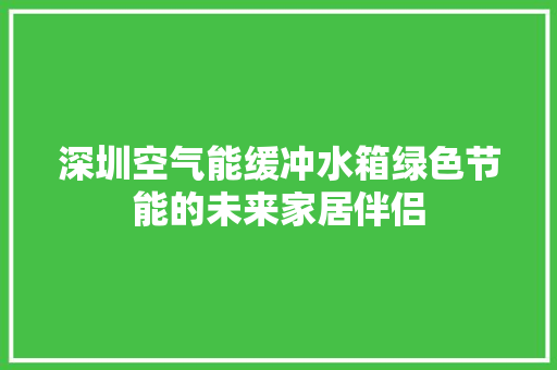 深圳空气能缓冲水箱绿色节能的未来家居伴侣 厨房维修