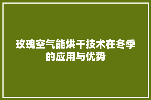 玫瑰空气能烘干技术在冬季的应用与优势