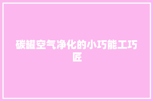碳罐空气净化的小巧能工巧匠
