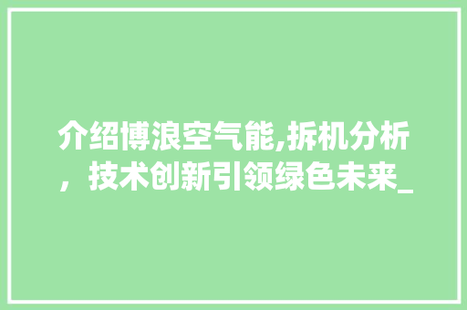介绍博浪空气能,拆机分析，技术创新引领绿色未来_博浪空气能拆机 介绍博浪空气能,拆机分析，技术创新引领绿色未来_博浪空气能拆机 家电维修