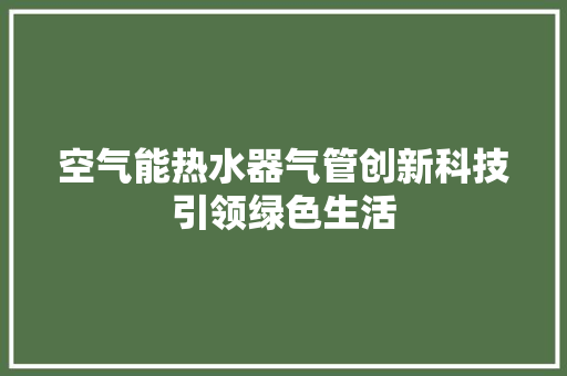 空气能热水器气管创新科技引领绿色生活 墙体维修