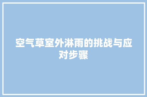 空气草室外淋雨的挑战与应对步骤