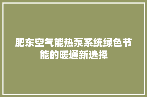 肥东空气能热泵系统绿色节能的暖通新选择 墙体维修