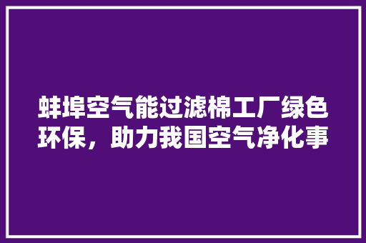 蚌埠空气能过滤棉工厂绿色环保，助力我国空气净化事业