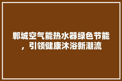 郸城空气能热水器绿色节能，引领健康沐浴新潮流