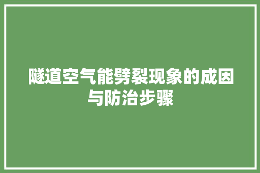 隧道空气能劈裂现象的成因与防治步骤