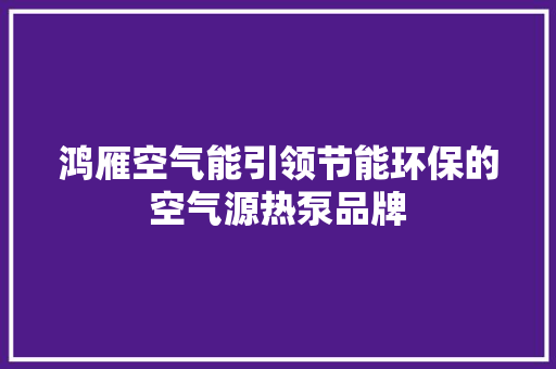 鸿雁空气能引领节能环保的空气源热泵品牌 墙体维修