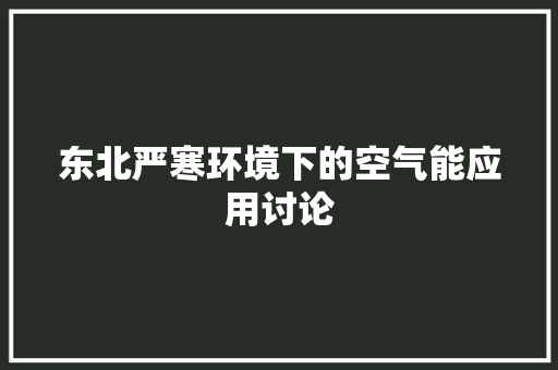 东北严寒环境下的空气能应用讨论