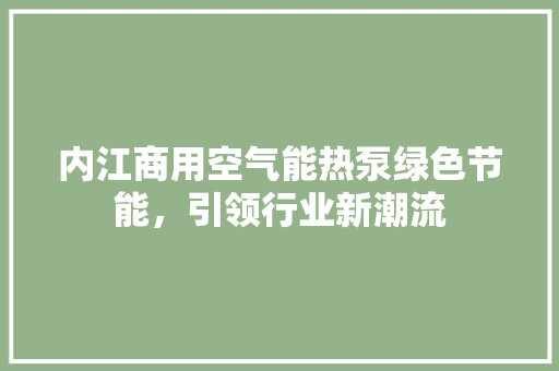 内江商用空气能热泵绿色节能，引领行业新潮流