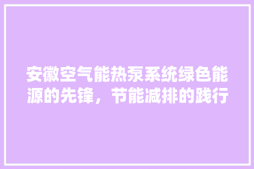 安徽空气能热泵系统绿色能源的先锋，节能减排的践行者