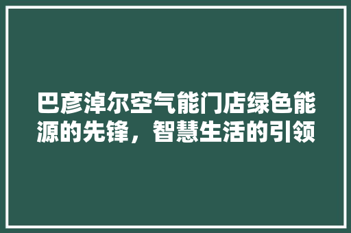 巴彦淖尔空气能门店绿色能源的先锋，智慧生活的引领者