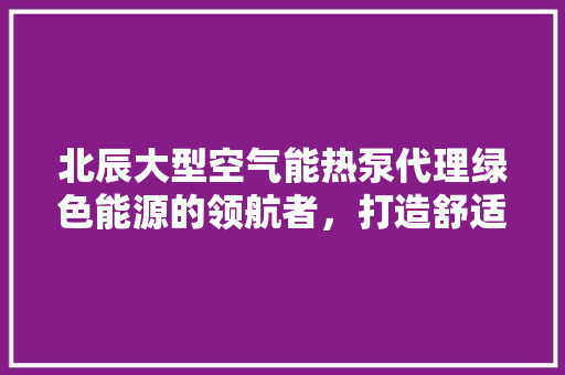 北辰大型空气能热泵代理绿色能源的领航者，打造舒适生活新篇章