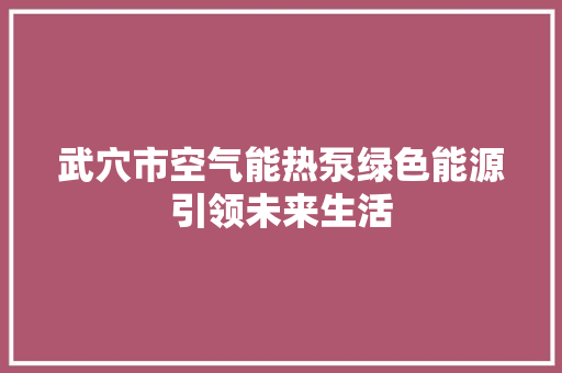 武穴市空气能热泵绿色能源引领未来生活