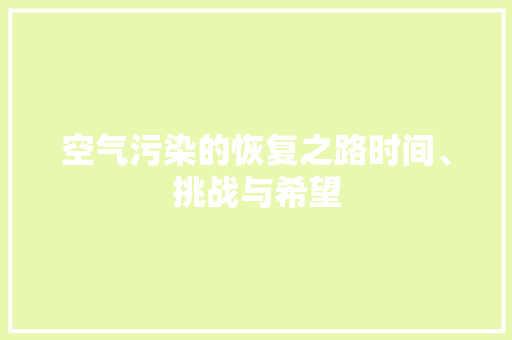 空气污染的恢复之路时间、挑战与希望 墙体维修