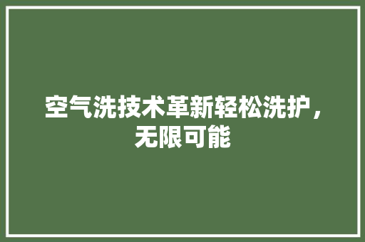 空气洗技术革新轻松洗护，无限可能 家电维修