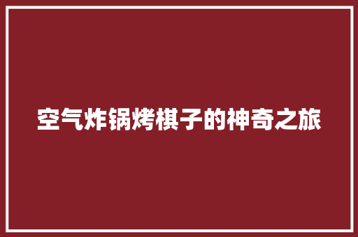 空气炸锅烤棋子的神奇之旅