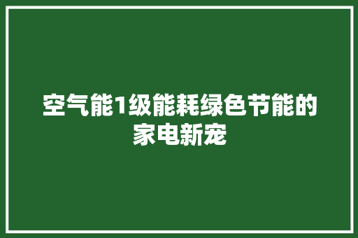 空气能1级能耗绿色节能的家电新宠 汽车维修