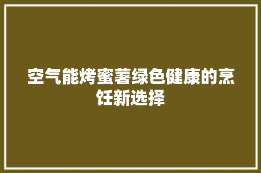 空气能烤蜜薯绿色健康的烹饪新选择 综合便民
