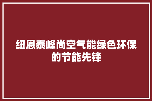 纽恩泰峰尚空气能绿色环保的节能先锋