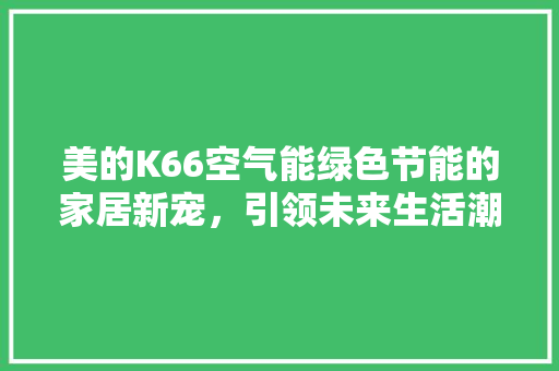 美的K66空气能绿色节能的家居新宠，引领未来生活潮流