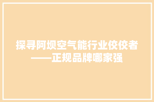 探寻阿坝空气能行业佼佼者——正规品牌哪家强
