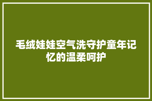 毛绒娃娃空气洗守护童年记忆的温柔呵护 厨房维修