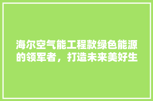 海尔空气能工程款绿色能源的领军者，打造未来美好生活