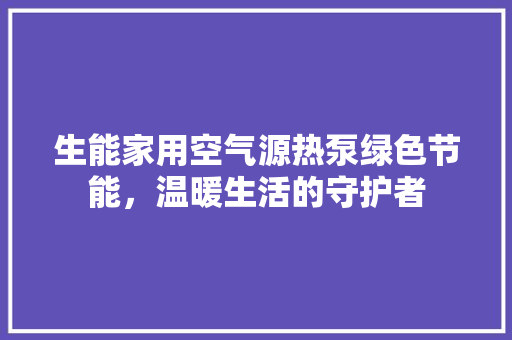 生能家用空气源热泵绿色节能，温暖生活的守护者