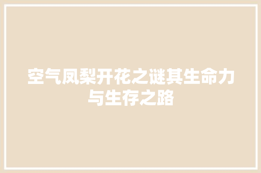空气凤梨开花之谜其生命力与生存之路