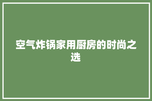 空气炸锅家用厨房的时尚之选 汽车维修