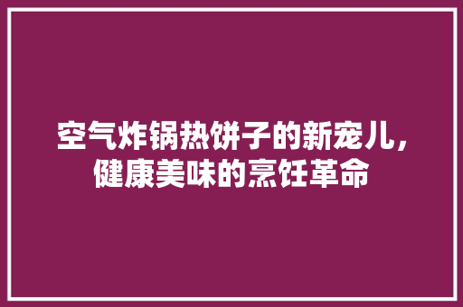 空气炸锅热饼子的新宠儿，健康美味的烹饪革命 家电维修
