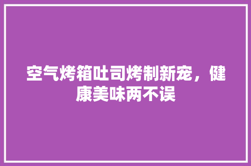 空气烤箱吐司烤制新宠，健康美味两不误 墙体维修
