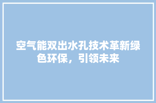 空气能双出水孔技术革新绿色环保，引领未来