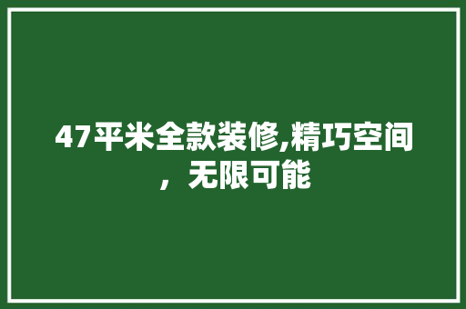 47平米全款装修,精巧空间，无限可能
