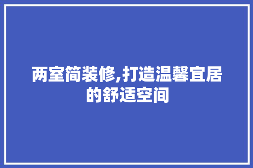 两室简装修,打造温馨宜居的舒适空间