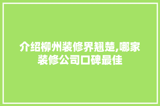 介绍柳州装修界翘楚,哪家装修公司口碑最佳 介绍柳州装修界翘楚,哪家装修公司口碑最佳 墙体维修
