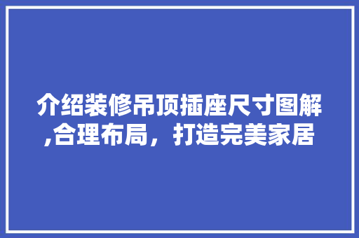 介绍装修吊顶插座尺寸图解,合理布局，打造完美家居空间 介绍装修吊顶插座尺寸图解,合理布局，打造完美家居空间 厨房维修