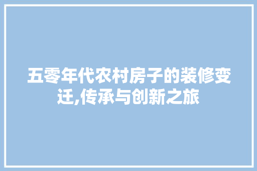 五零年代农村房子的装修变迁,传承与创新之旅 五零年代农村房子的装修变迁,传承与创新之旅 厨房维修