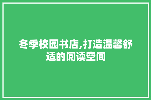 冬季校园书店,打造温馨舒适的阅读空间