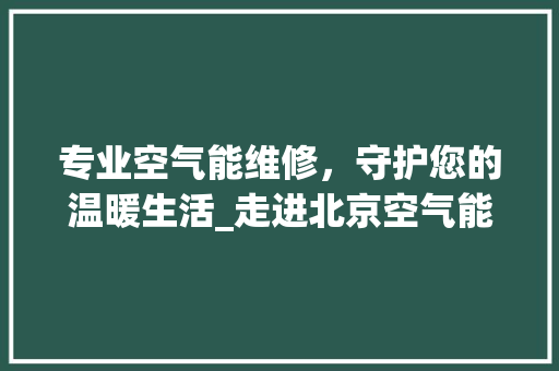 专业空气能维修，守护您的温暖生活_走进北京空气能维修服务_空气能维修北京