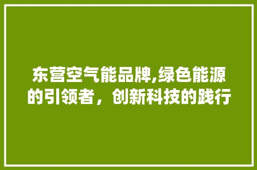 东营空气能品牌,绿色能源的引领者，创新科技的践行者_东营空气能品牌