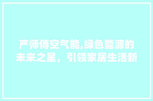 严师傅空气能,绿色能源的未来之星，引领家居生活新风尚_严师傅空气能 严师傅空气能,绿色能源的未来之星，引领家居生活新风尚_严师傅空气能 家电维修