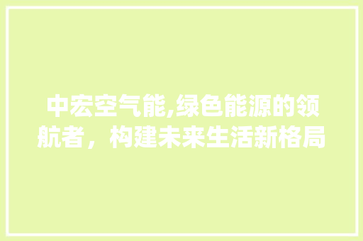 中宏空气能,绿色能源的领航者，构建未来生活新格局_中宏空气能