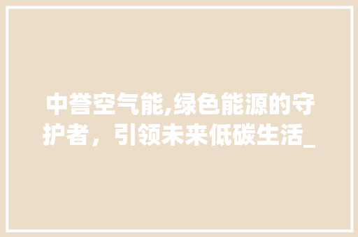 中誉空气能,绿色能源的守护者，引领未来低碳生活_中誉空气能设置