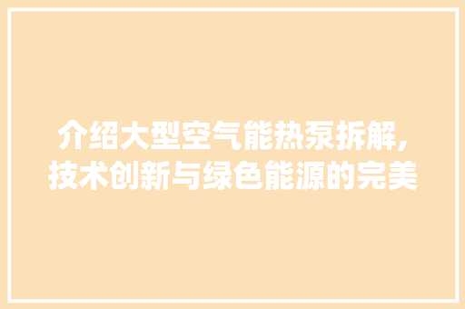 介绍大型空气能热泵拆解,技术创新与绿色能源的完美融合_拆解大型空气能热泵