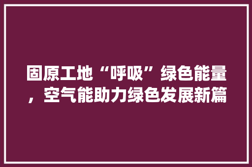 固原工地“呼吸”绿色能量，空气能助力绿色发展新篇章_固原工地用空气能 固原工地“呼吸”绿色能量，空气能助力绿色发展新篇章_固原工地用空气能 厨房维修