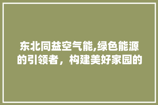 东北同益空气能,绿色能源的引领者，构建美好家园的守护者_东北同益空气能 东北同益空气能,绿色能源的引领者，构建美好家园的守护者_东北同益空气能 家电维修
