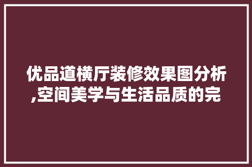 优品道横厅装修效果图分析,空间美学与生活品质的完美融合