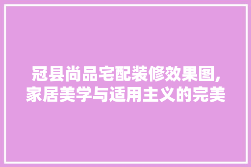 冠县尚品宅配装修效果图,家居美学与适用主义的完美融合 冠县尚品宅配装修效果图,家居美学与适用主义的完美融合 家电维修